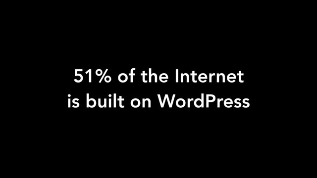 51% of the Internet
is built on WordPress
