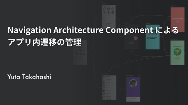 Navigation Architecture Component による
アプリ内遷移の管理
Yuta Takahashi
