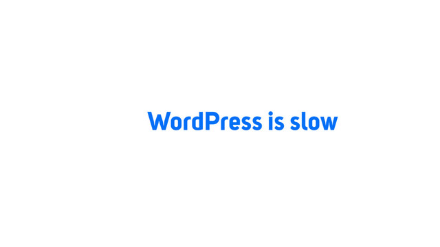 WordPress is slow
