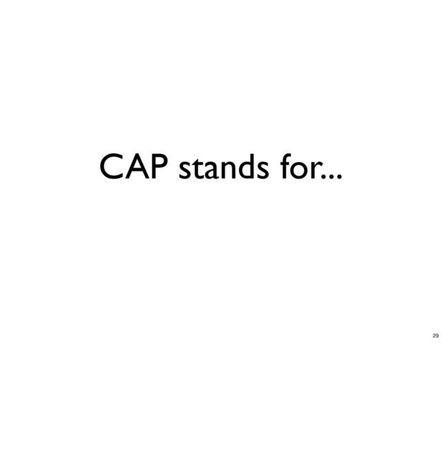 CAP stands for...
29
