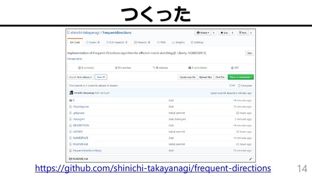 つくった
14
https://github.com/shinichi-takayanagi/frequent-directions
