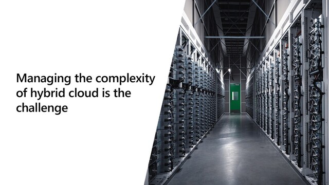 Managing the complexity
of hybrid cloud is the
challenge
