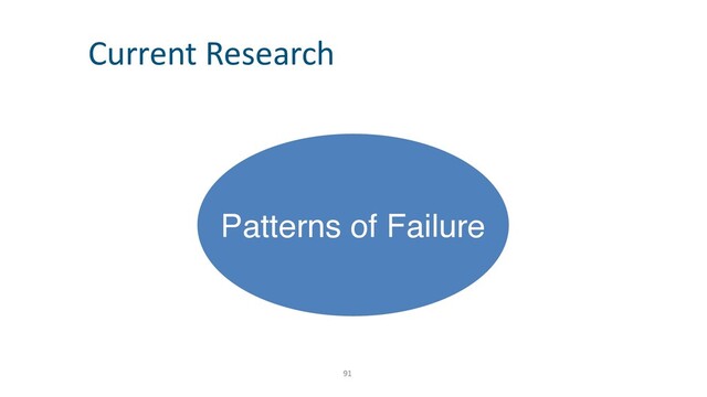 Patterns of Failure
91
Current Research

