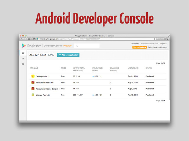 Android Developer Console
