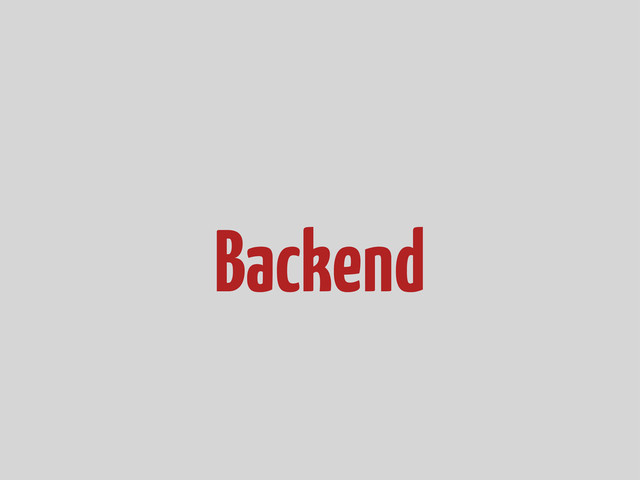 Backend
