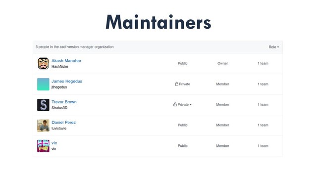 Maintainers

