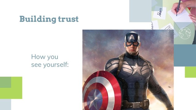 Building trust
How you
see yourself:
