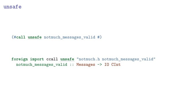 unsafe
{#call unsafe notmuch_messages_valid #}
foreign import ccall unsafe "notmuch.h notmuch_messages_valid"
notmuch_messages_valid :: Messages -> IO CInt
