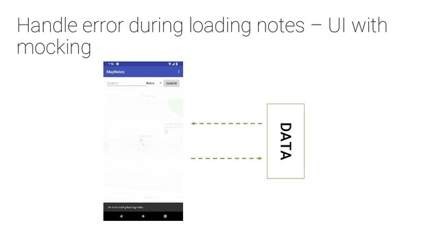 Handle error during loading notes – UI with
mocking
DATA
