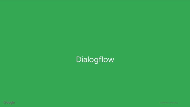 Confidential + Proprietary
Dialogflow
