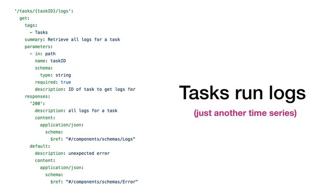 Tasks run logs
(just another time series)

