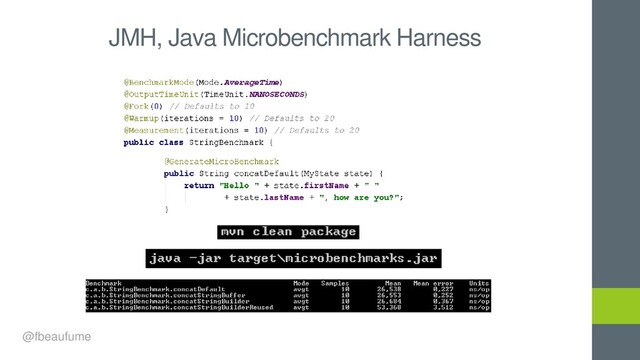 JMH, Java Microbenchmark Harness
@fbeaufume
