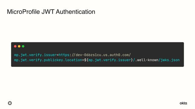 MicroProfile JWT Authentication
