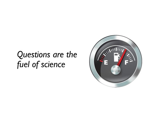 Questions are the
fuel of science
We’re privileged
when people ask
questions.
