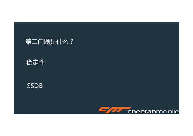 第二问题是什么？
稳定性
SSDB
