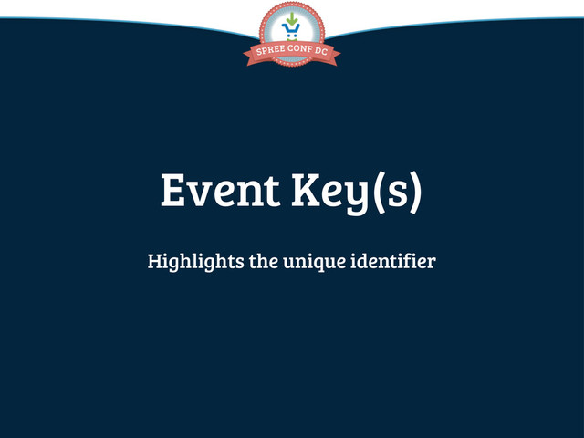 Event Key(s)
Highlights the unique identifier
