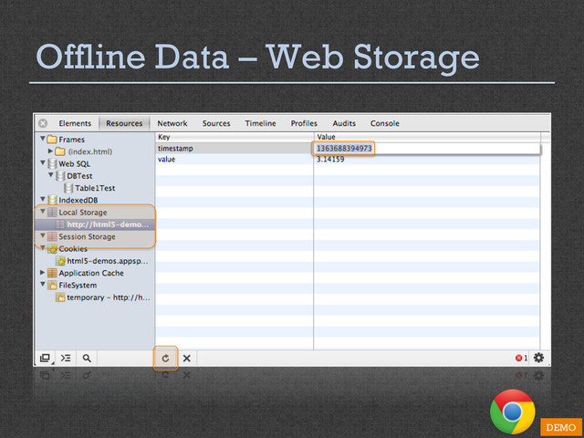 Offline Data – Web Storage
DEMO
