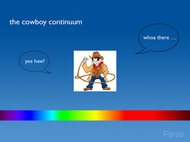 the cowboy continuum
yee haw!
whoa there …

