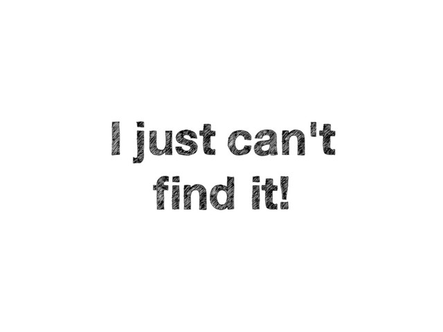 I just can't
find it!
