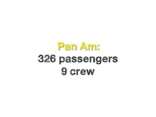 Pan Am: 
326 passengers
9 crew
