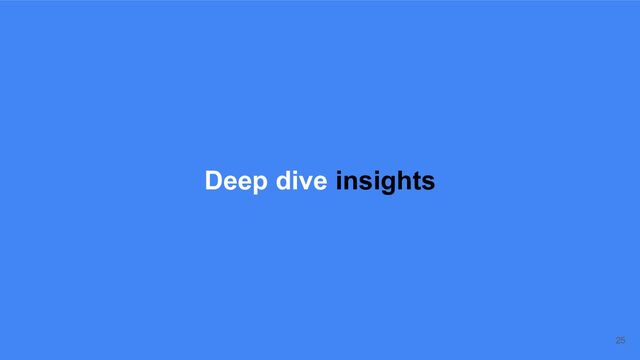 Deep dive insights
25
