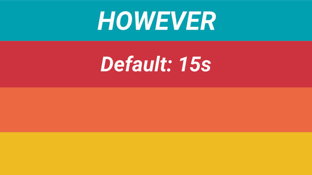 HOWEVER
Default: 15s
