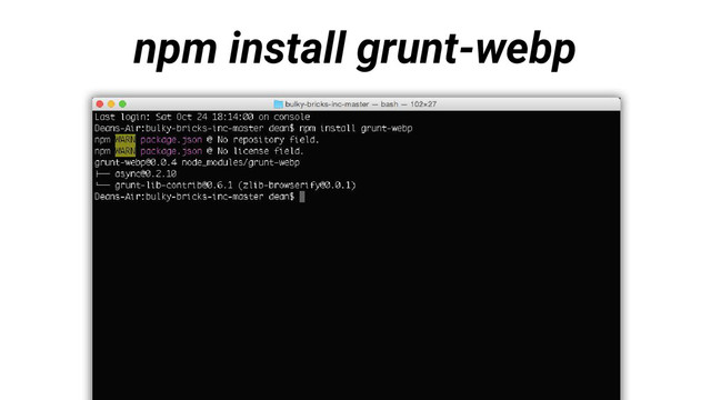 npm install grunt-webp

