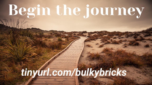 Begin the journey
tinyurl.com/bulkybricks
