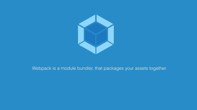 Webpack is a module bundler, that packages your assets together.
