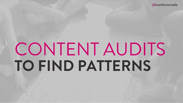 @marktimemedia
CONTENT AUDITS
TO FIND PATTERNS
