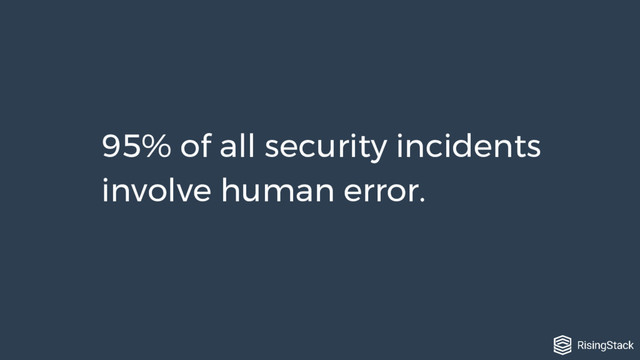 95% of all security incidents
involve human error.
