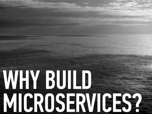 WHY BUILD
MICROSERVICES?
