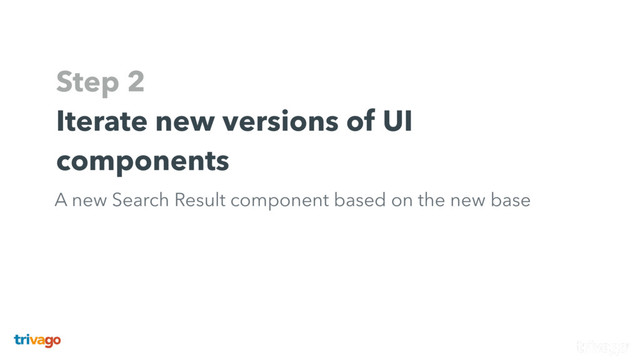 Step 2
Iterate new versions of UI
components
A new Search Result component based on the new base
