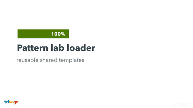 100%
Pattern lab loader
reusable shared templates
100%
