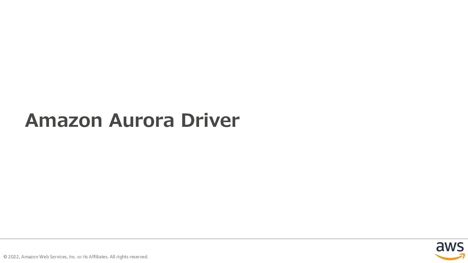 Amazon Aurora Speaker Deck