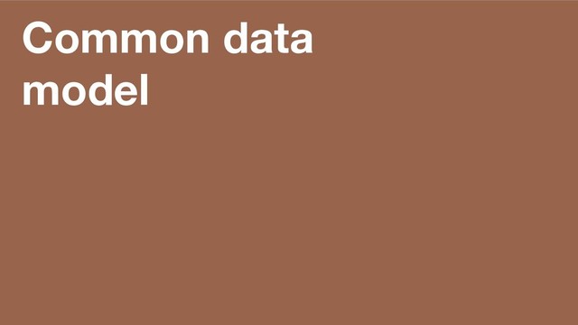 Common data
model
