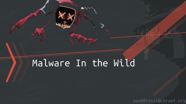 aaaddress1@chroot.org
〉〉〉Malware In the Wild
