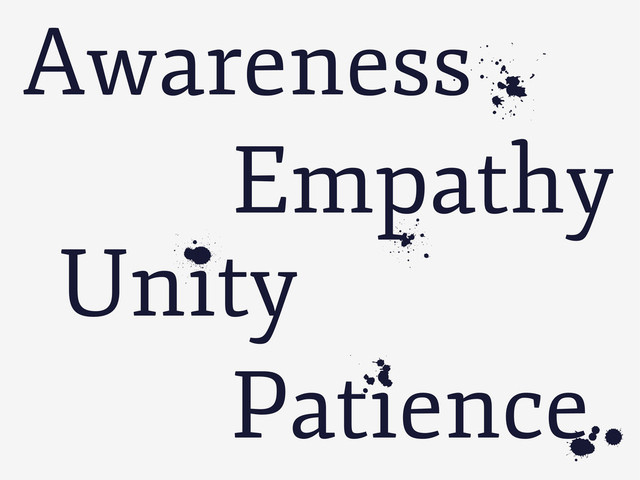 Patience
z
v
Unity
M
Empathy
5
Awareness
9
