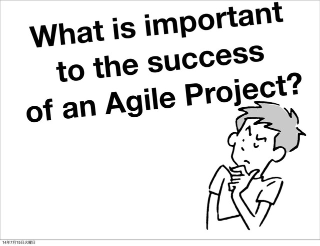 What is important
to the success
of an Agile Project?
14೥7݄15೔Ր༵೔
