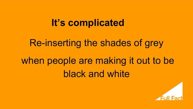 It’s complicated
Re-inserting the shades of grey
when people are making it out to be
black and white
