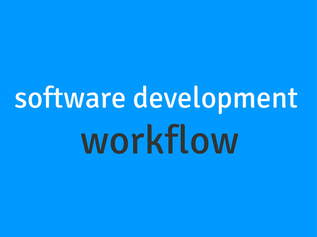 software development
workflow
