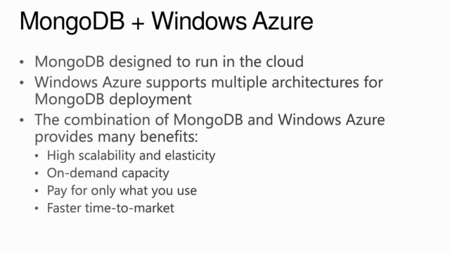 MongoDB + Windows Azure
