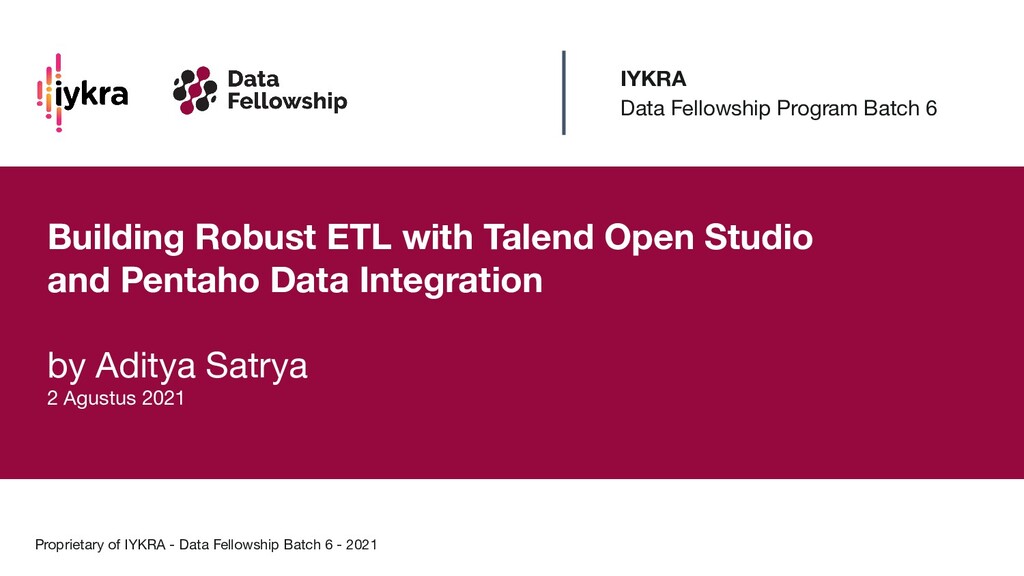 Building Robust Etl With Talend Open Studio And Pentaho Data Integration Speaker Deck