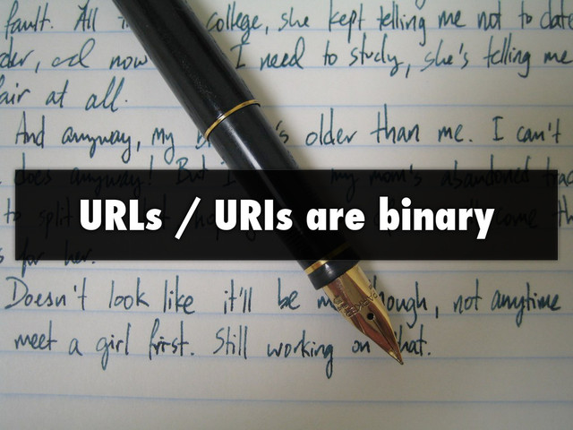 URLs / URIs are binary
