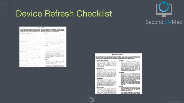 © JAMF Software, LLC
Device Refresh Checklist
