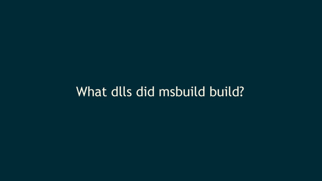 What dlls did msbuild build?
