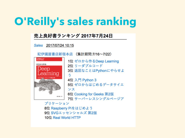 O'Reilly's sales ranking
