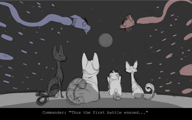 Commander: "Thus the first battle ensued..."
