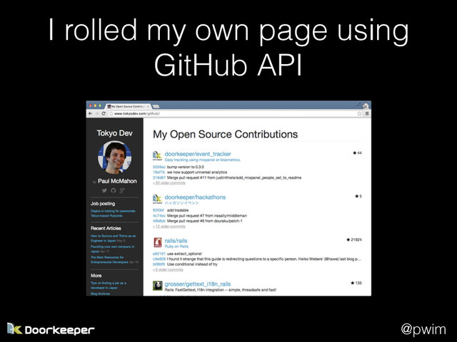 @pwim
I rolled my own page using
GitHub API
