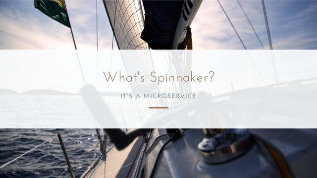 What's Spinnaker?
IT'S A MICROSERVICE
